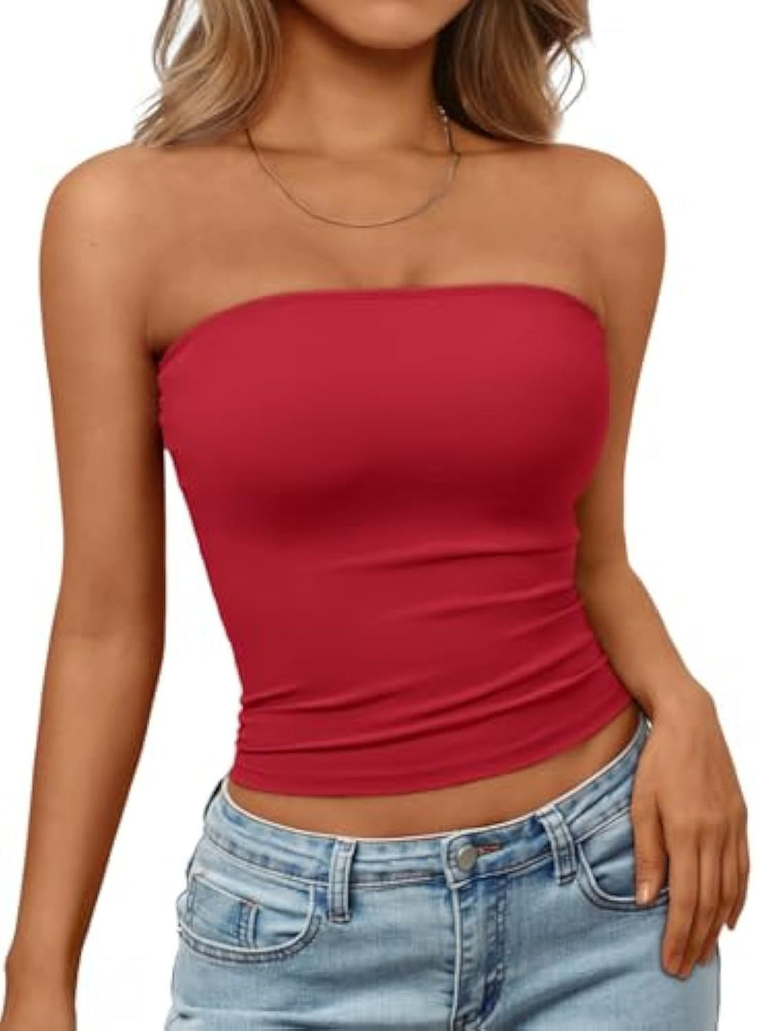 Damen Bandeau-Oberteil aus elastischem Material mit figurbetontem Schnitt EB