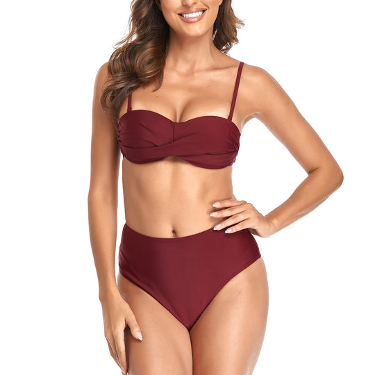 Damen Bikini-Set mit verspieltem Knotendesign und hohem Beinausschnitt EB