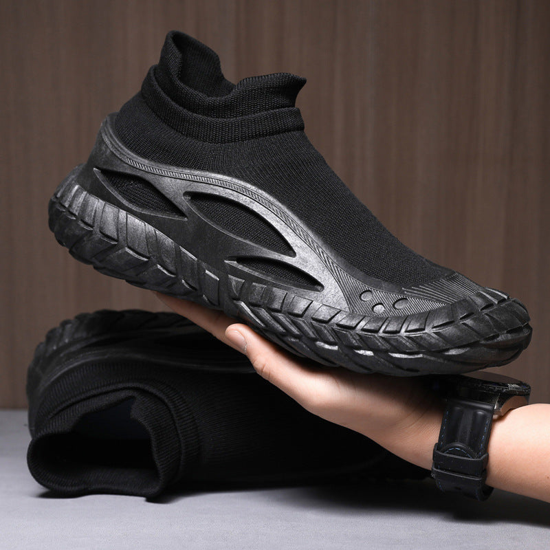Damen Sportliche High-Top Sneaker mit atmungsaktivem Strickmaterial EB