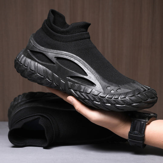 Damen Sportliche High-Top Sneaker mit atmungsaktivem Strickmaterial EB