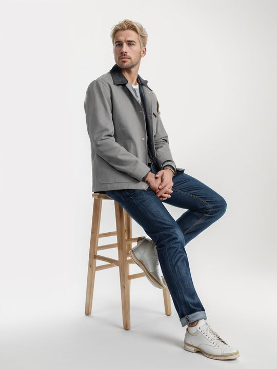Herren lässige Baumwolljacke im Worker-Stil EB