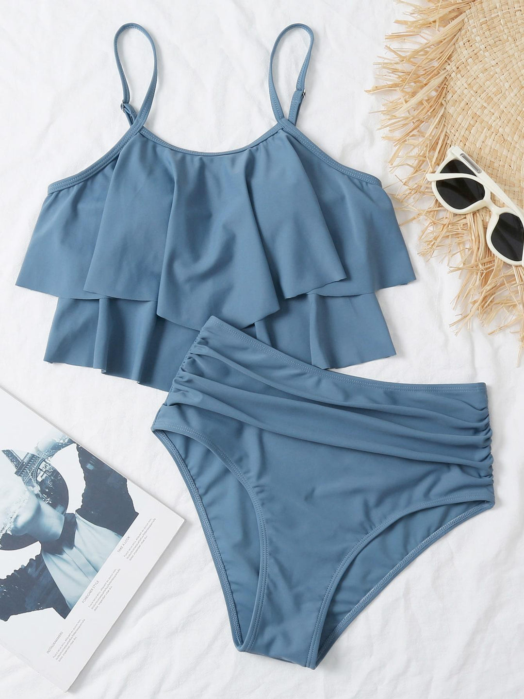 Damen Bikini-Set mit voluminösem Rüschendesign EB