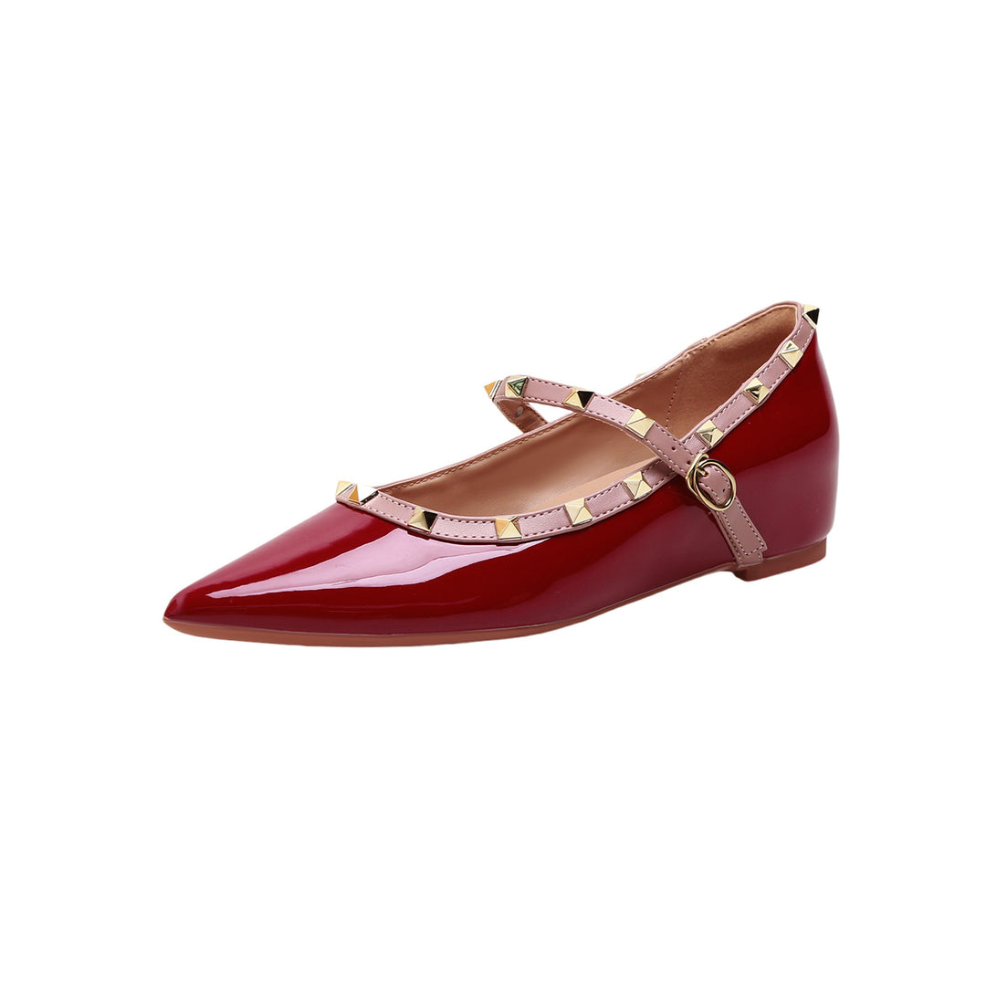 Damen Ballerinas mit verstellbarem Riemchen und luxuriösem Glanz EB