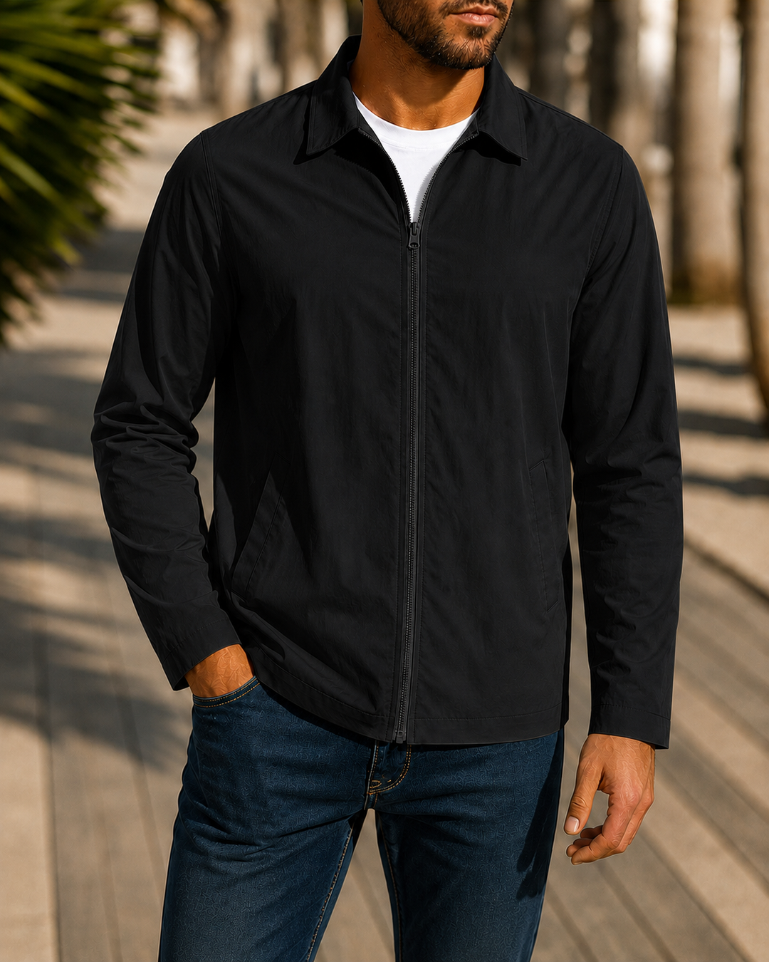 Herren lässige Freizeitjacke mit innovativer Windschutztechnologie EB