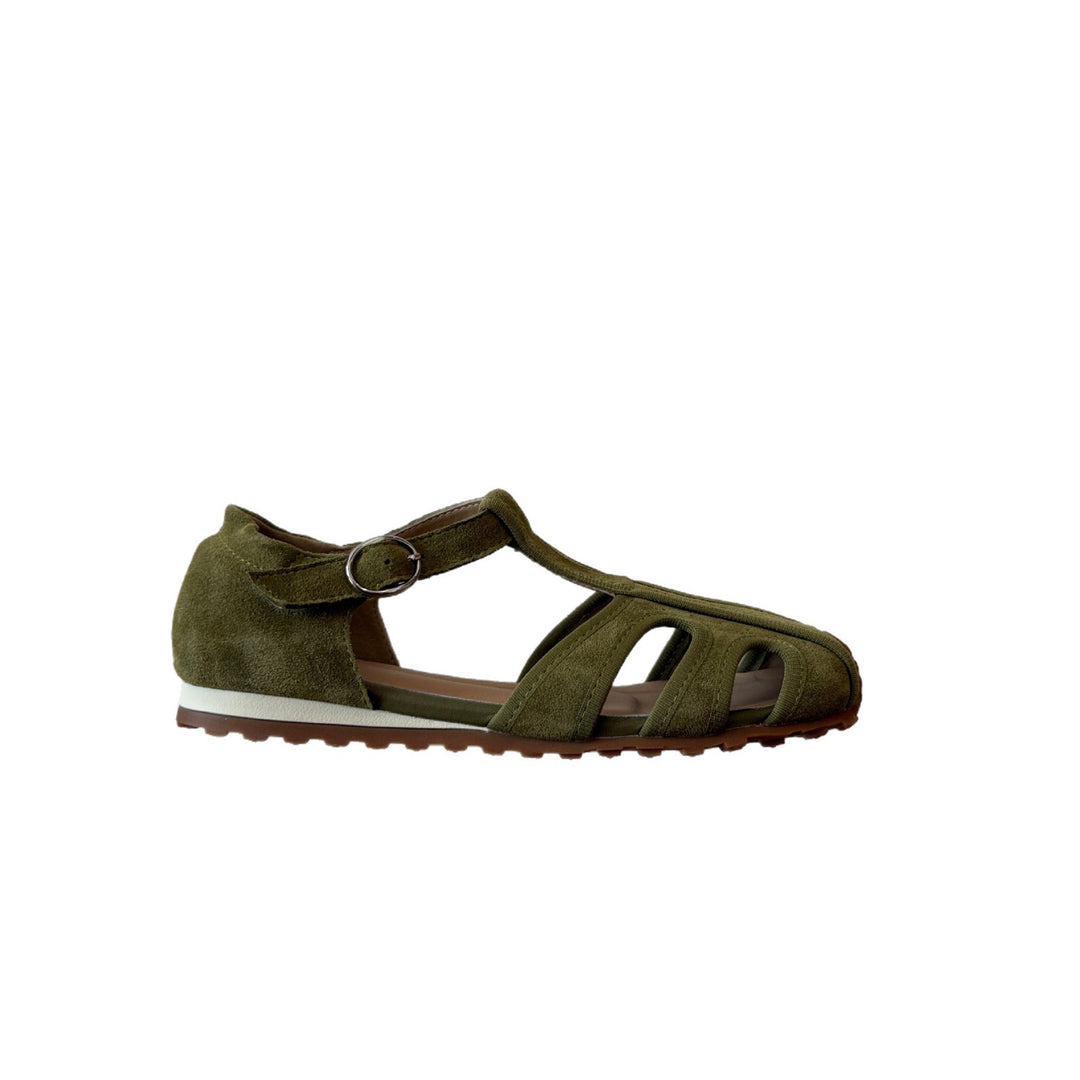 Damen Komfortable Sandalen mit geschlossenen Zehen und modischem Riemen EB