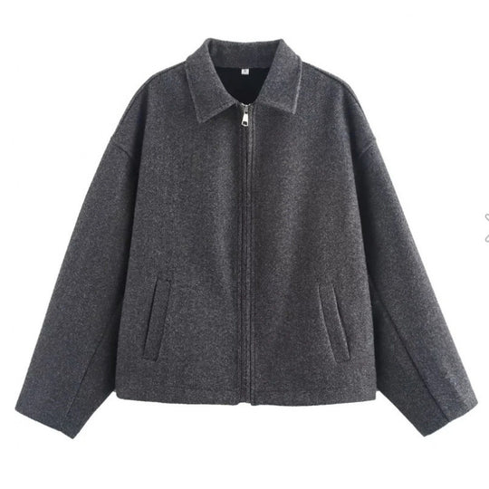 Damen modische Kurzjacke im lässigen Oversize-Stil mit eleganten Details EB