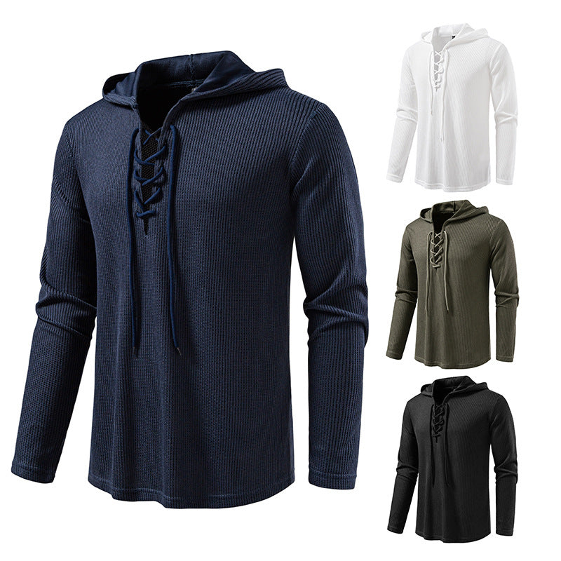 Herren Kapuzenpullover mit innovativer Schnürung und strukturiertem Design EB