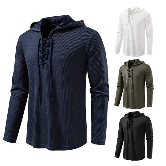 Herren Kapuzenpullover mit innovativer Schnürung und strukturiertem Design EB