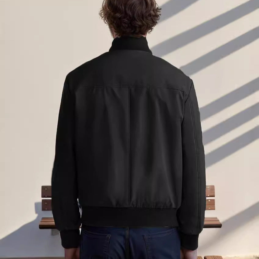 Herren Casual-Bomberjacke mit hohem Kragen und praktischen Taschen EB
