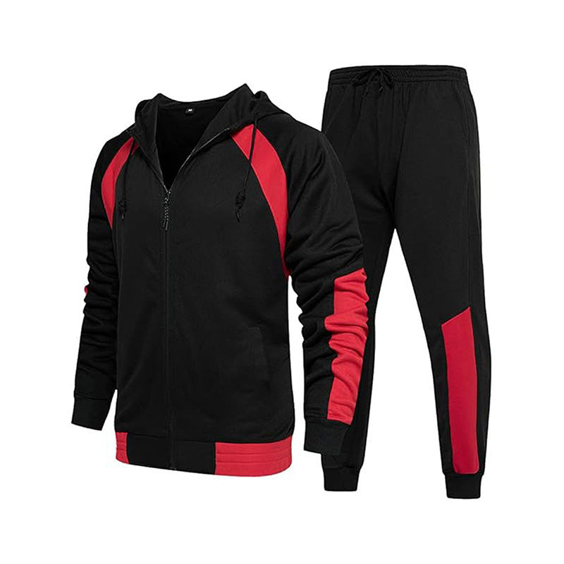 Herren Sportlicher Trainingsanzug mit hohem Kragen und praktischen Taschen EB