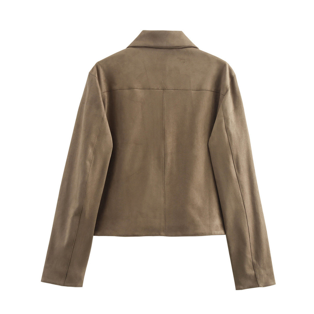 Damen modische Kurzjacke mit praktischen aufgesetzten Taschen EB