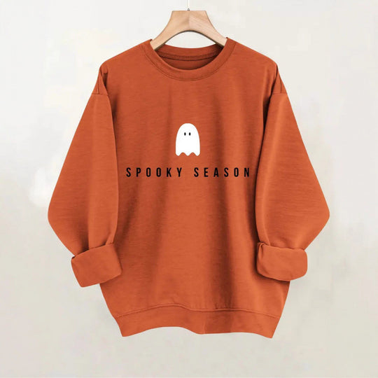 Unisex nan lässiges Halloween Sweatshirt mit Gespenst-Print und Oversize-Schnitt EB
