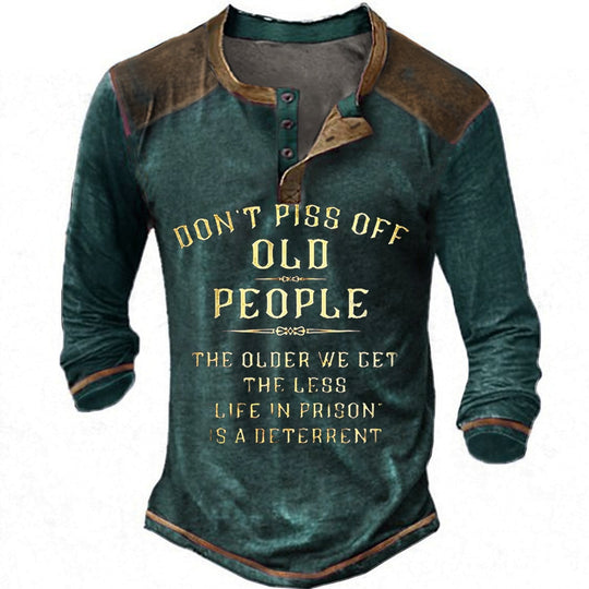 Herren lässiges Langarmshirt mit originellem Druck EB