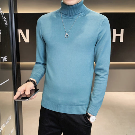 Herren Pullover mit hohem Kragen aus weicher Strickware EB