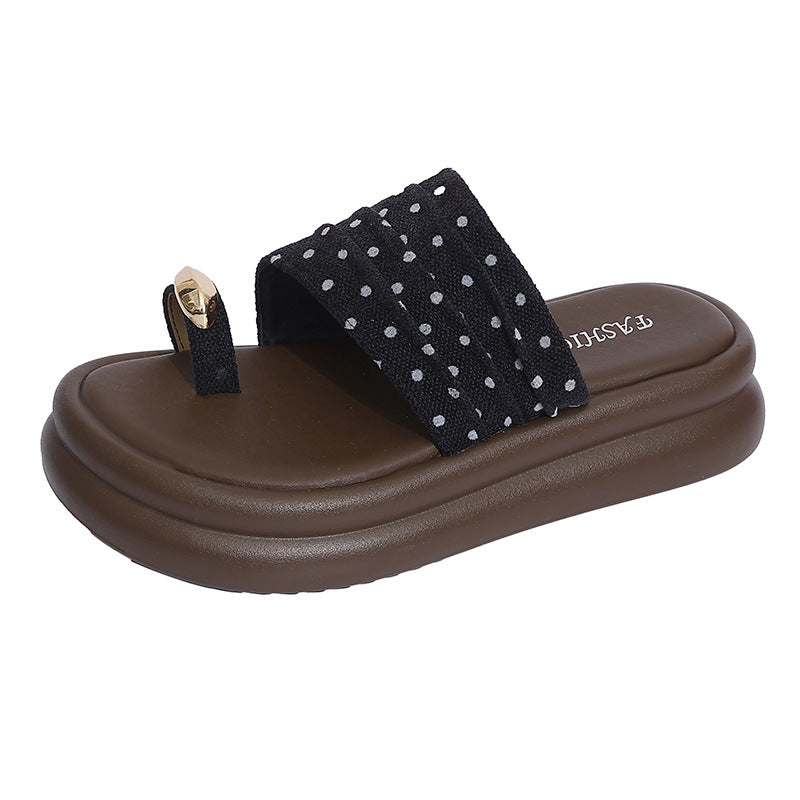 Damen Stylish Zehentrenner-Sandalen mit komfortabler gepolsterter Sohle und dekorativem Riemen EB