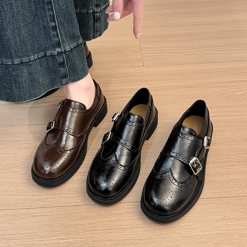 Damen verspielte Schnürschuhe mit doppeltem Riemen und ausgefallenem Design EB