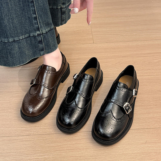 Damen verspielte Schnürschuhe mit doppeltem Riemen und ausgefallenem Design EB