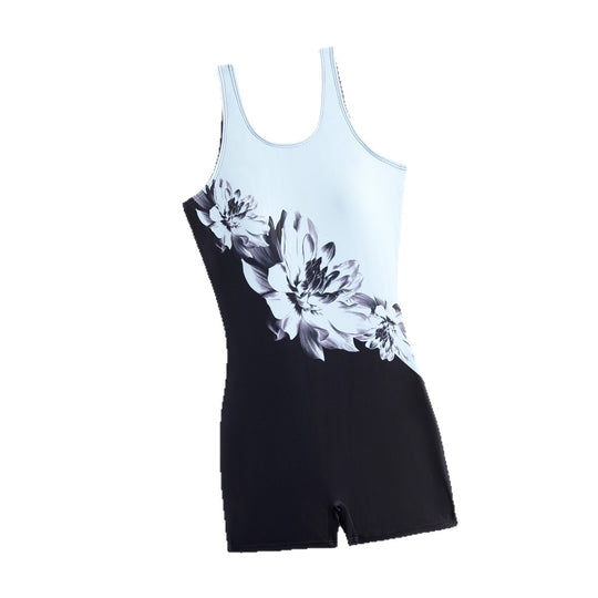 Damen Sportlicher Einteiler Badeanzug mit dynamischem Farbverlauf EB