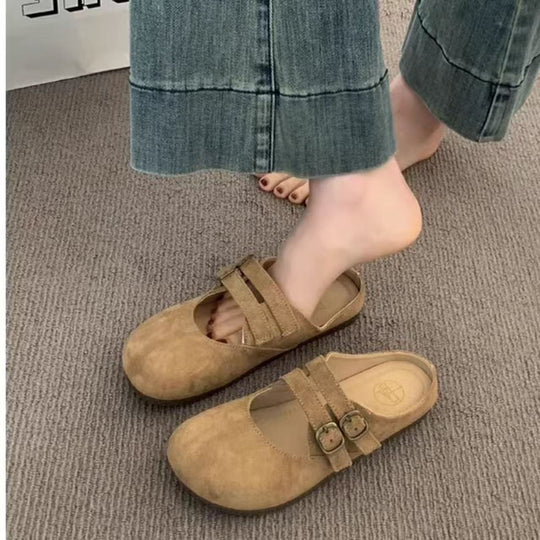 Damen Komfortabel Clogs mit doppeltem Riemchen EB