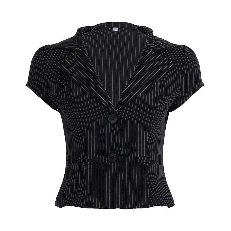 Damen Blazer mit tailliertem Schnitt und modernen Streifen EB