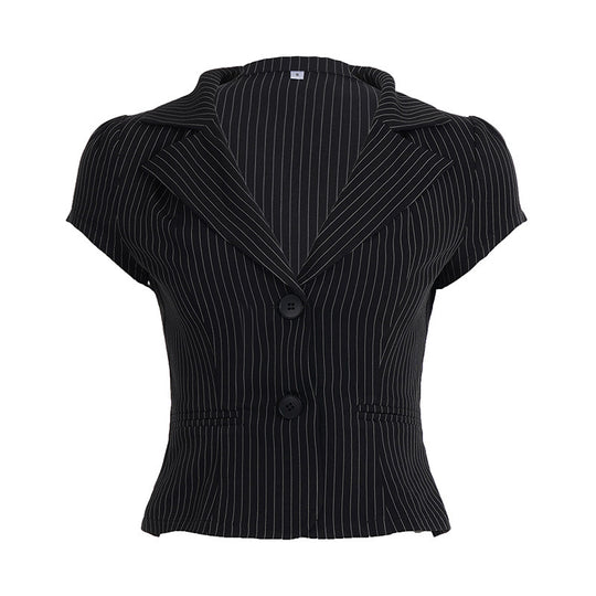 Damen Blazer mit tailliertem Schnitt und modernen Streifen EB