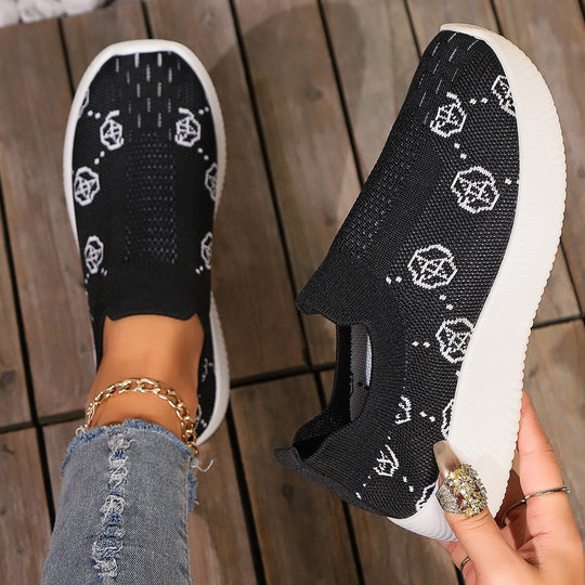Damen atmungsaktive Slip-On Sneakers im modernen Design mit komfortabler Sohle EB