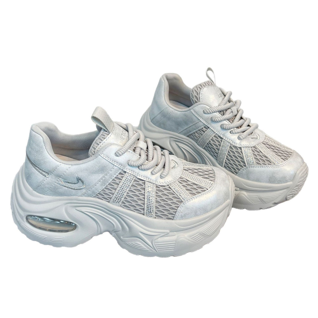 Damen Sportliche Trend-Sneaker mit atmungsaktiver Mesh-Oberfläche und dämpfendem Fußbett EB