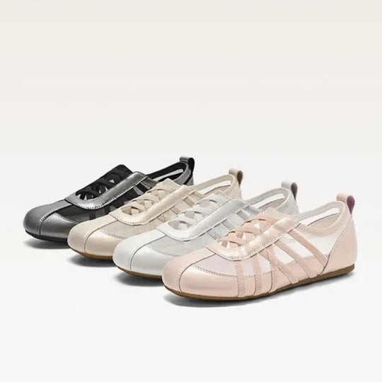 Damen Slip-On Ballerinas mit flexiblem Riemchendesign EB