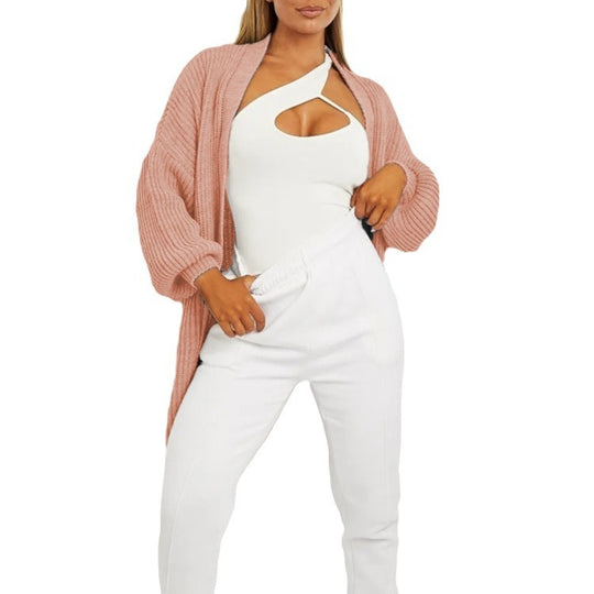 Damen Strickcardigan mit tiefem V-Ausschnitt und großzügigen Taschen EB