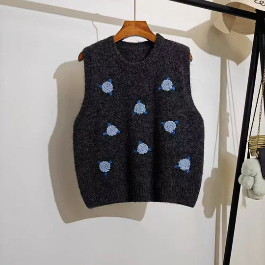 Damen Strickpullover mit floralem Muster EB