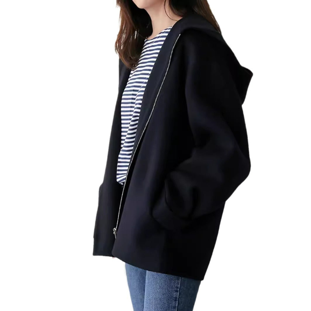 Damen Modische und elegante Kapuzenjacke aus weichem Material EB