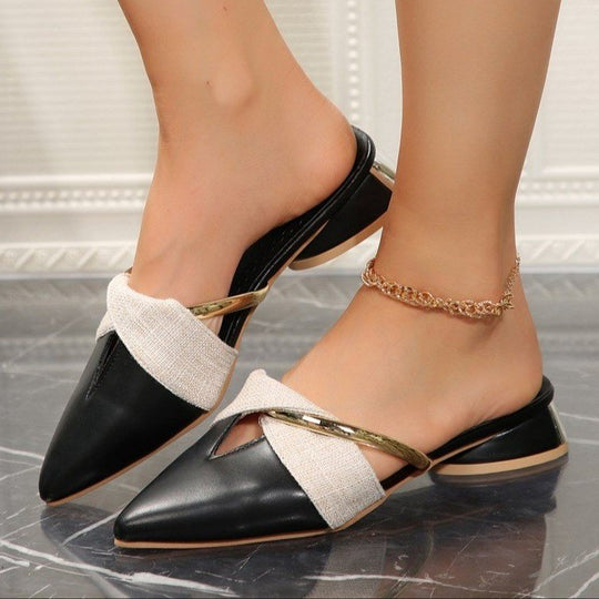 Damen elegante Slingback-Ballerinas mit modischem Riemendesign EB