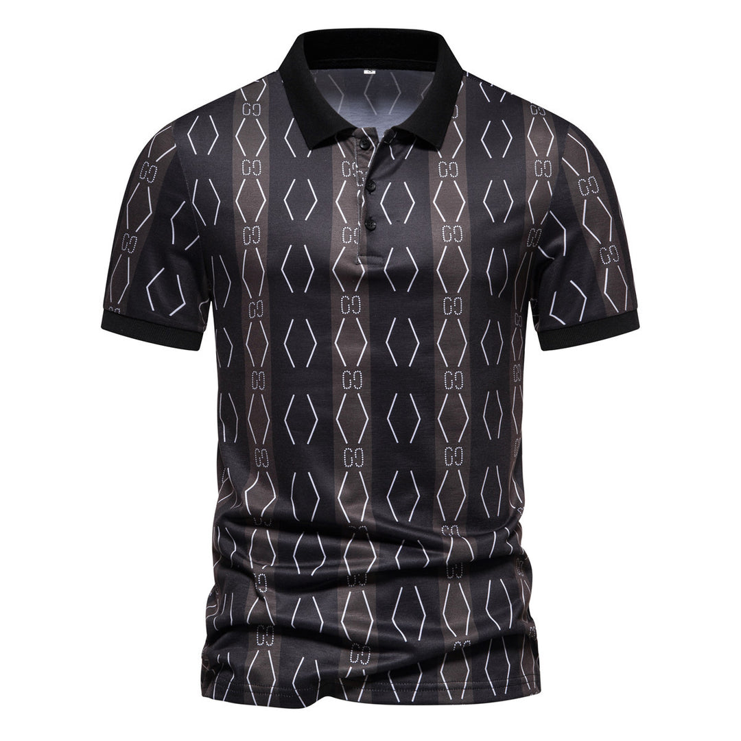 Herren Poloshirt mit einzigartigem grafischen Muster und modernem Kragen EB