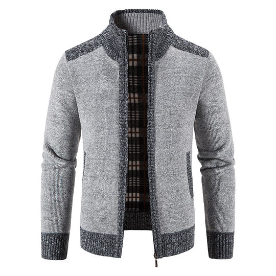 Herren Strickjacke mit hohem Kragen EB