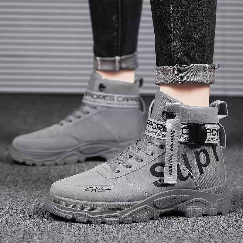 Damen Trendige High-Top Sneakers mit verstellbarem Knöchelriemen EB