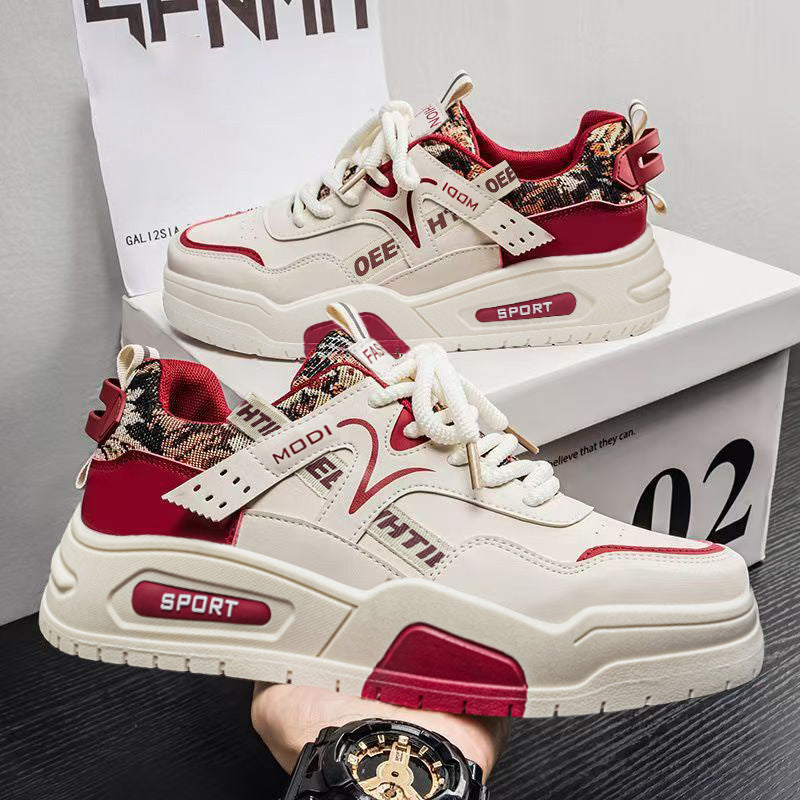 Damen Sportliche Chunky Sneakers mit stabiler Sohle und modischem Textil-Hintergrund EB
