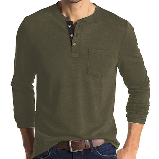 Herren langärmliges Henley-Shirt EB