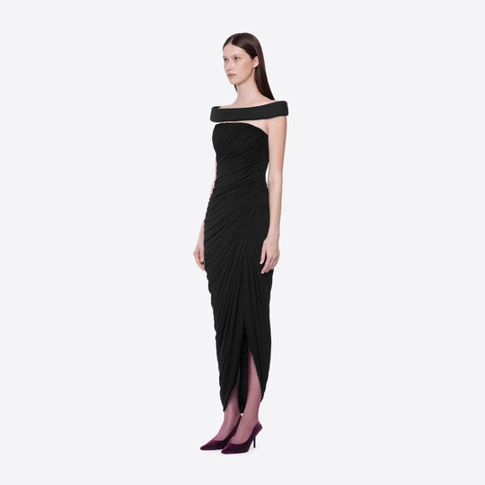 Damen Elegantes Abendkleid mit Off-Schulter-Design und raffiniertem Drapé EB