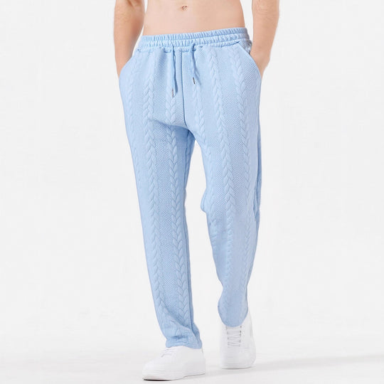 Herren nan grobgestrickte Lounge-Jogginghose mit Zopfstrick, Elastikbund und Kordelzug EB