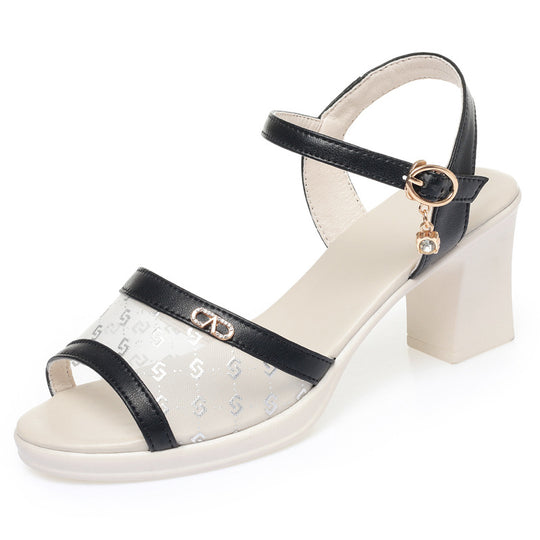Damen Absatzsandalen mit verstellbarem Riemen und modischen Akzenten EB