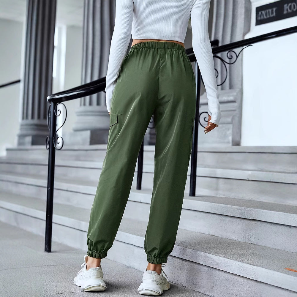Damen Cargo-Hose mit elastischem Bund und praktischen Seitentaschen EB