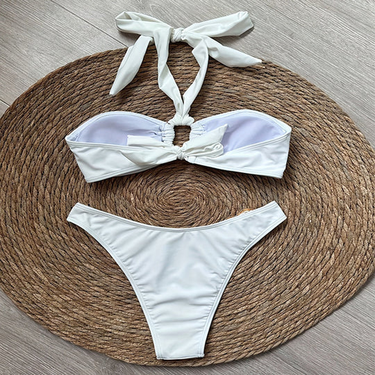 Damen Bikini Oberteil und Hochsitz-Höschen Set EB