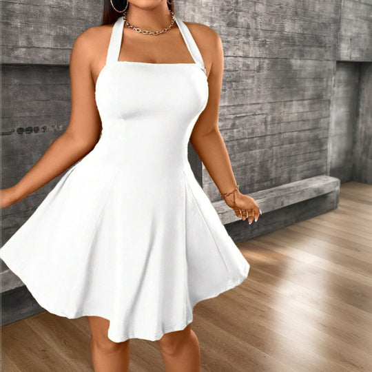 Damen A-Linien Kleid mit schulterfreiem Design und elegantem Schnitt EB
