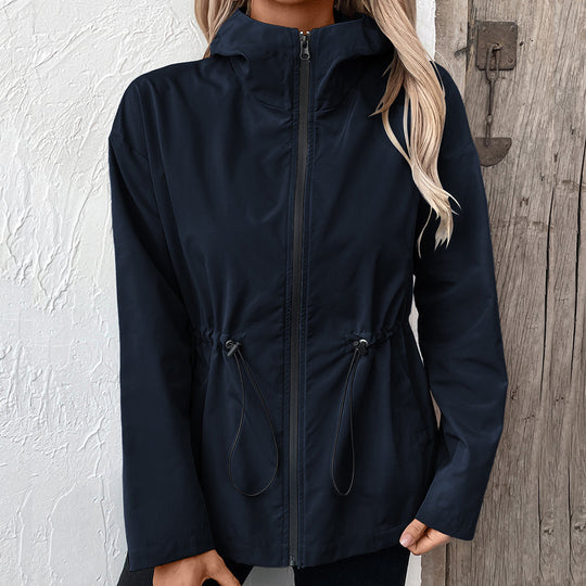 Damen leichte Kapuzenjacke mit einstellbarem Bund EB