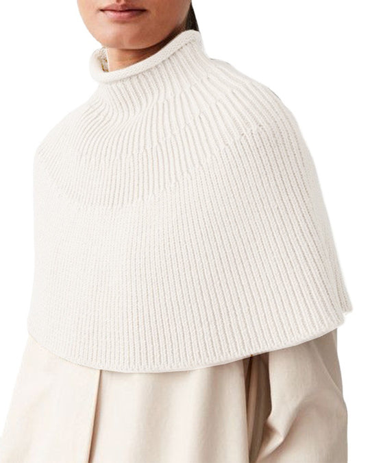 Damen Strickcape mit hochgeschlossenem Kragen EB