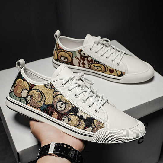 Damen Sneakers mit kreativem Bärenmotiv und rutschfester Sohle EB