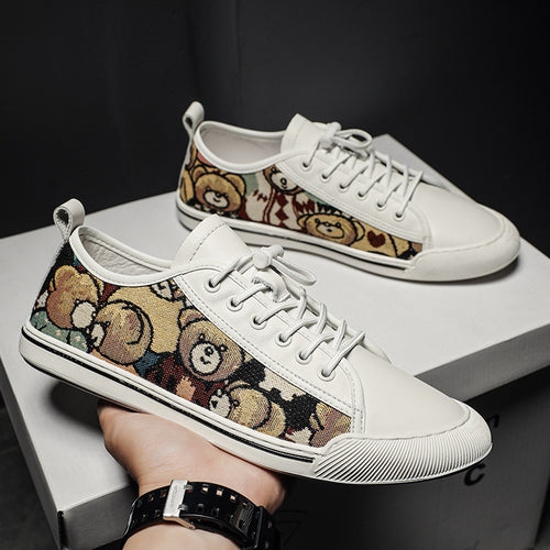 Damen Sneakers mit kreativem Bärenmotiv und rutschfester Sohle EB