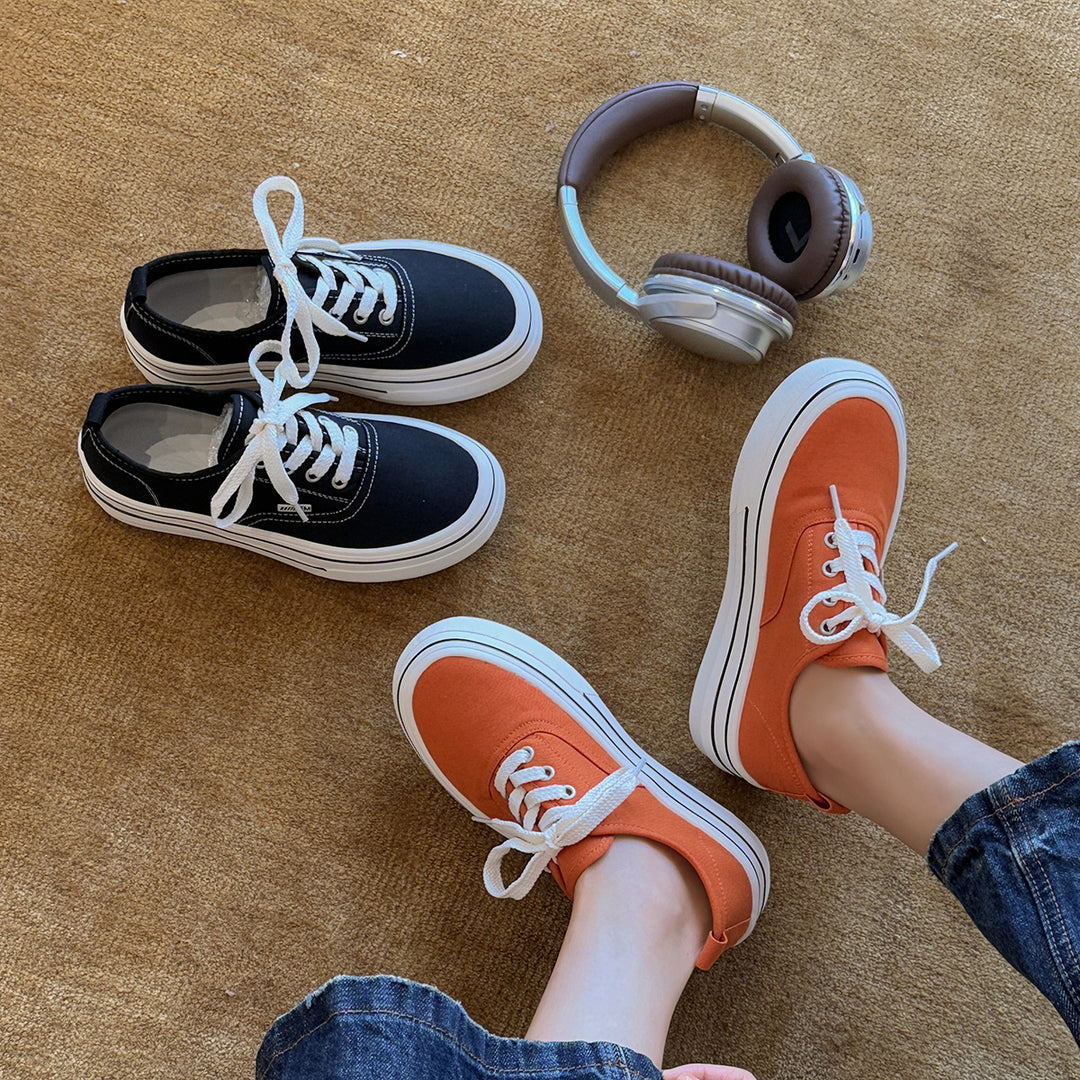 Damen Casual Sneakers im Vintage-Stil mit robustem Gummiboden und atmungsaktivem Canvas-Obermaterial EB