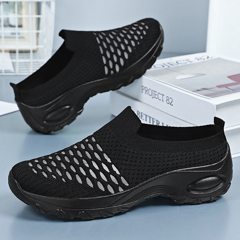 Damen Atmungsaktive Slip-On Laufschuhe mit elastischer Netzstruktur EB
