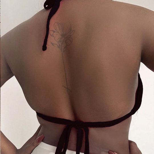 Damen Triangel-Bikinioberteil mit tiefem V-Ausschnitt und verstellbaren Trägern EB